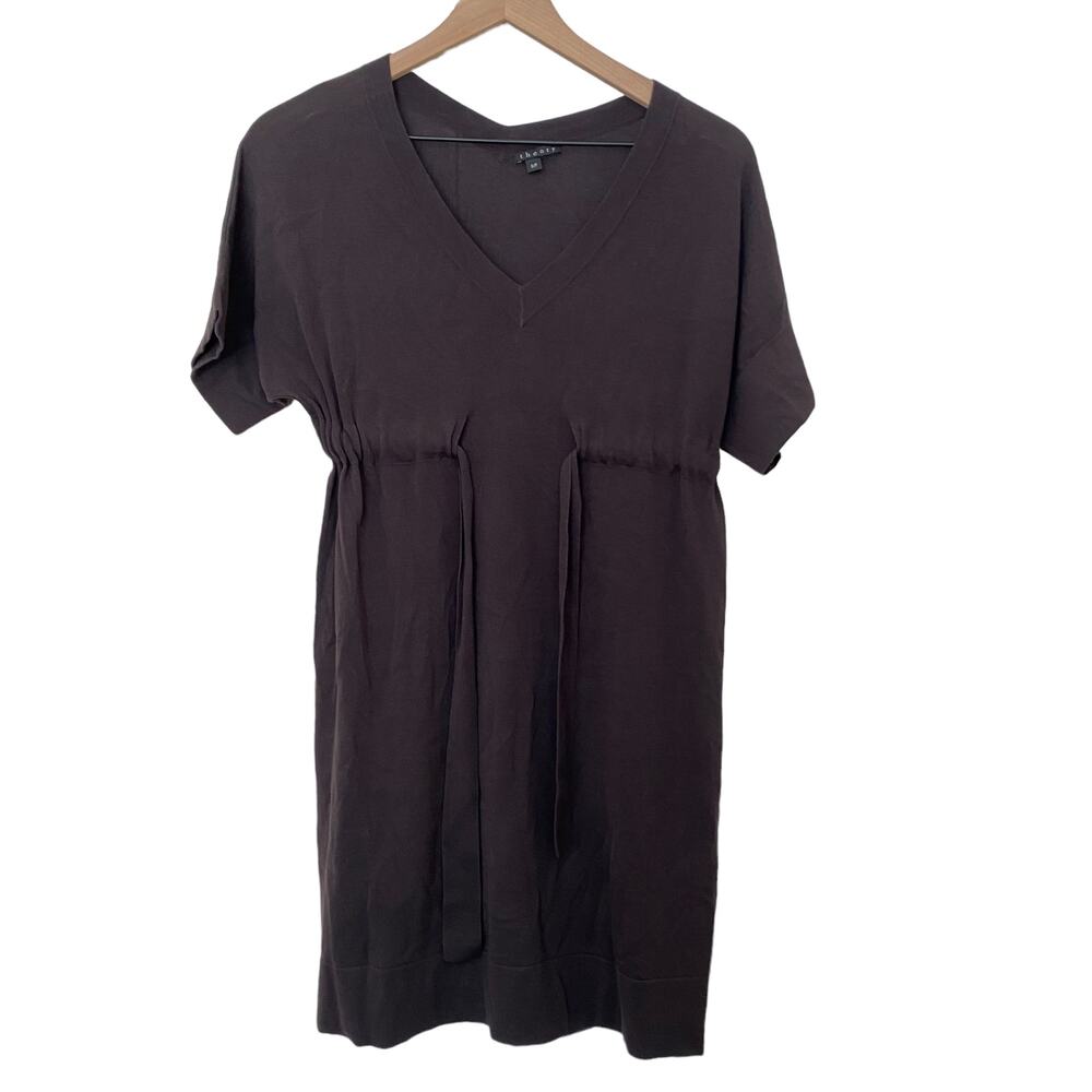 Theory Women's Annya Align Black Tie Waist Dress Size Small‎ Minimalist